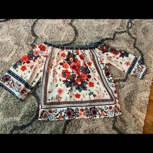 Off the should floral top